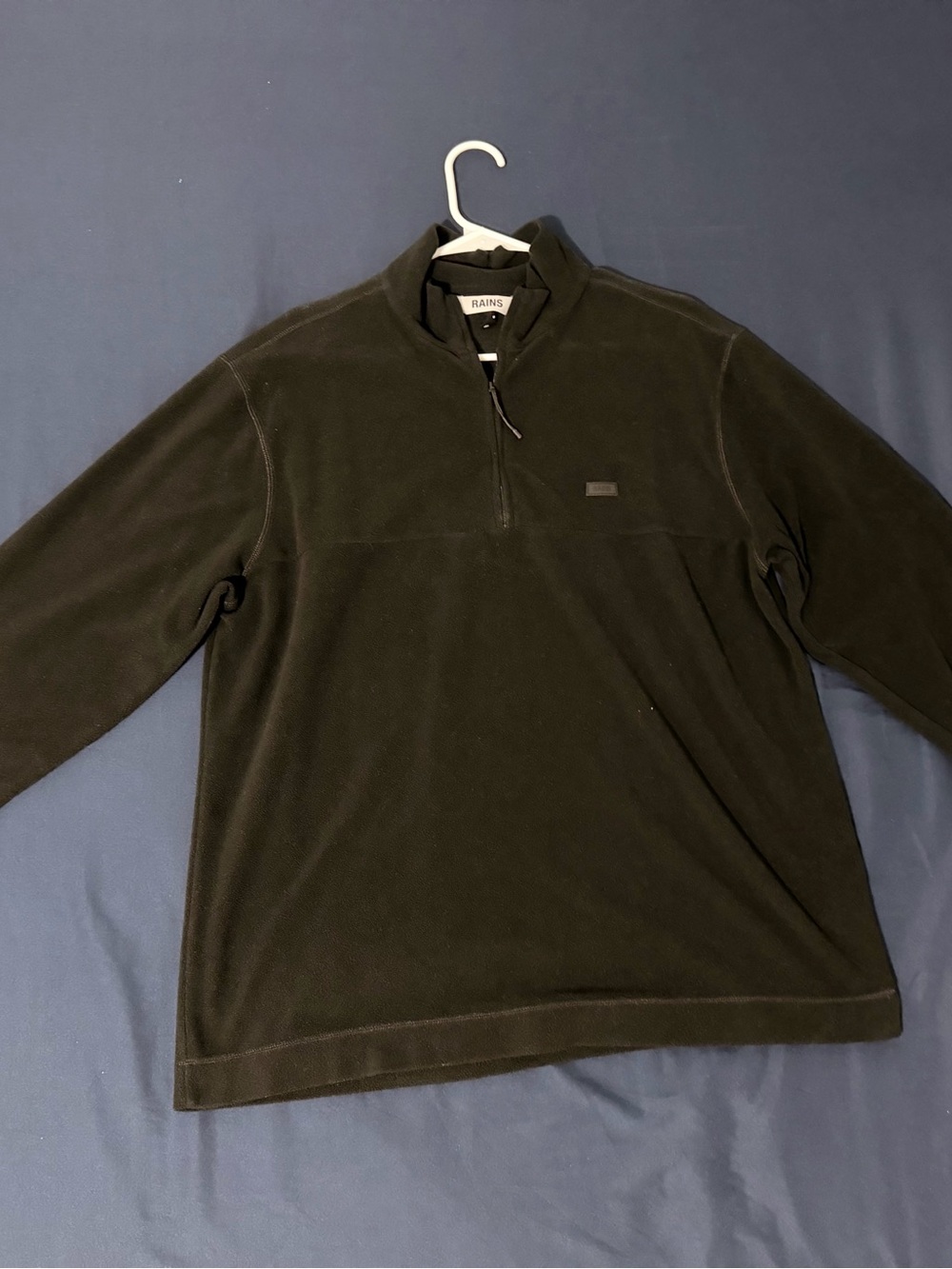 Rains Men's Black Half-Zip Fleece Pullover